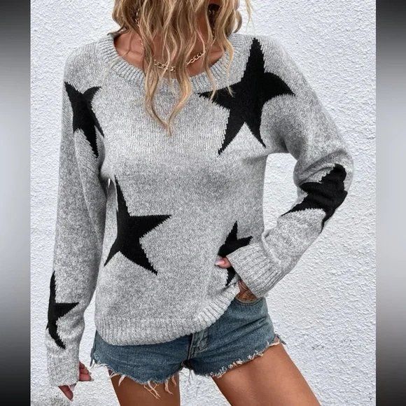 Stars print sweater top - Picture 11 of 15